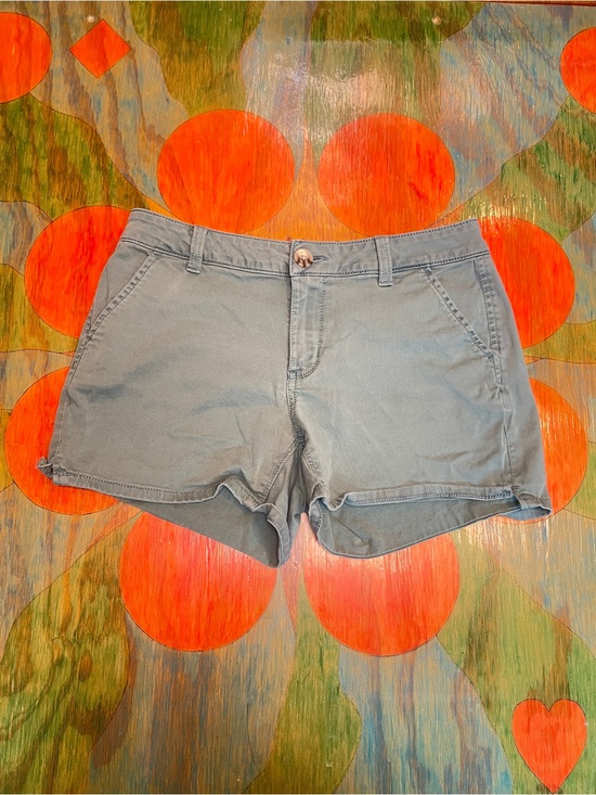 SO Pants - So Good For Life Size 7 Women Green Blue Chino Shorts Cotton Lyocell Spandex